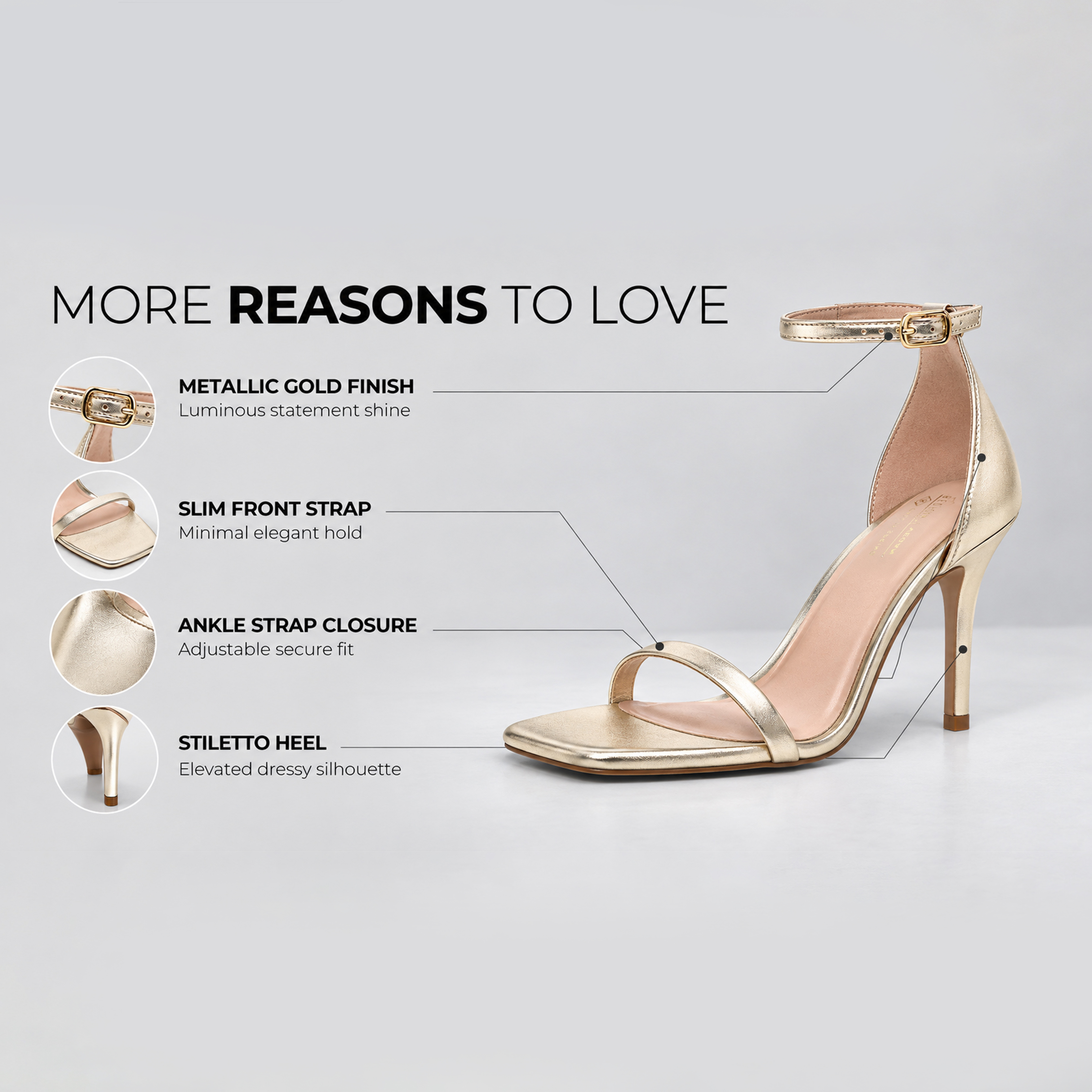 LEYYLA  GOLD Women Heels image number 3